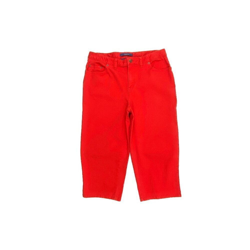 Bill Blass Capri Women's size 10P Red‎ Orange Denim jeans
